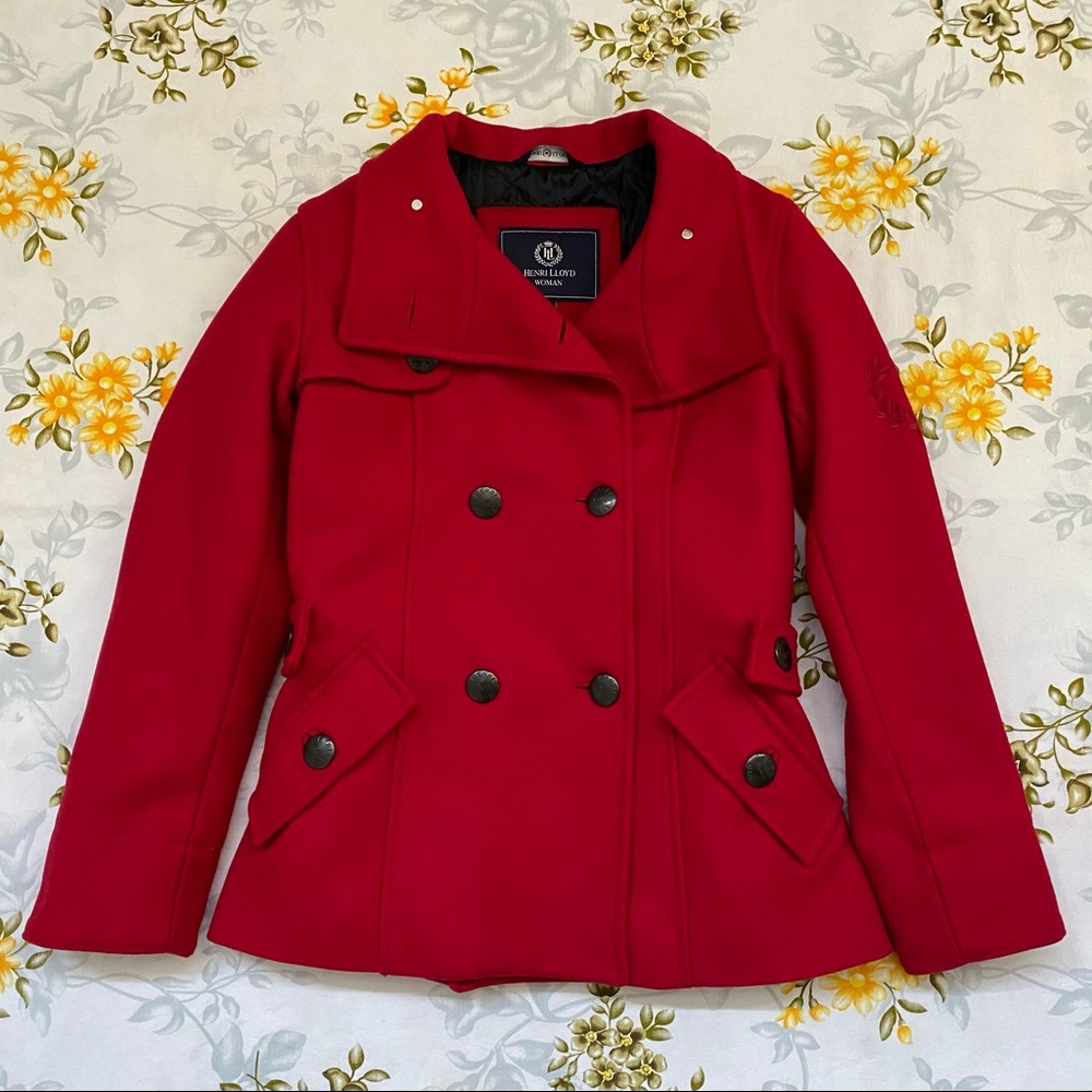 Henri Lloyd Size 2 Red Wool Coat